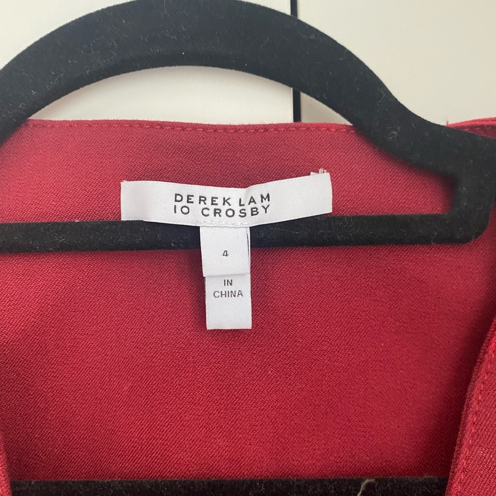 DEREK LAM 10 CROSBY Red Button Mini Dress - Picture 3 of 5